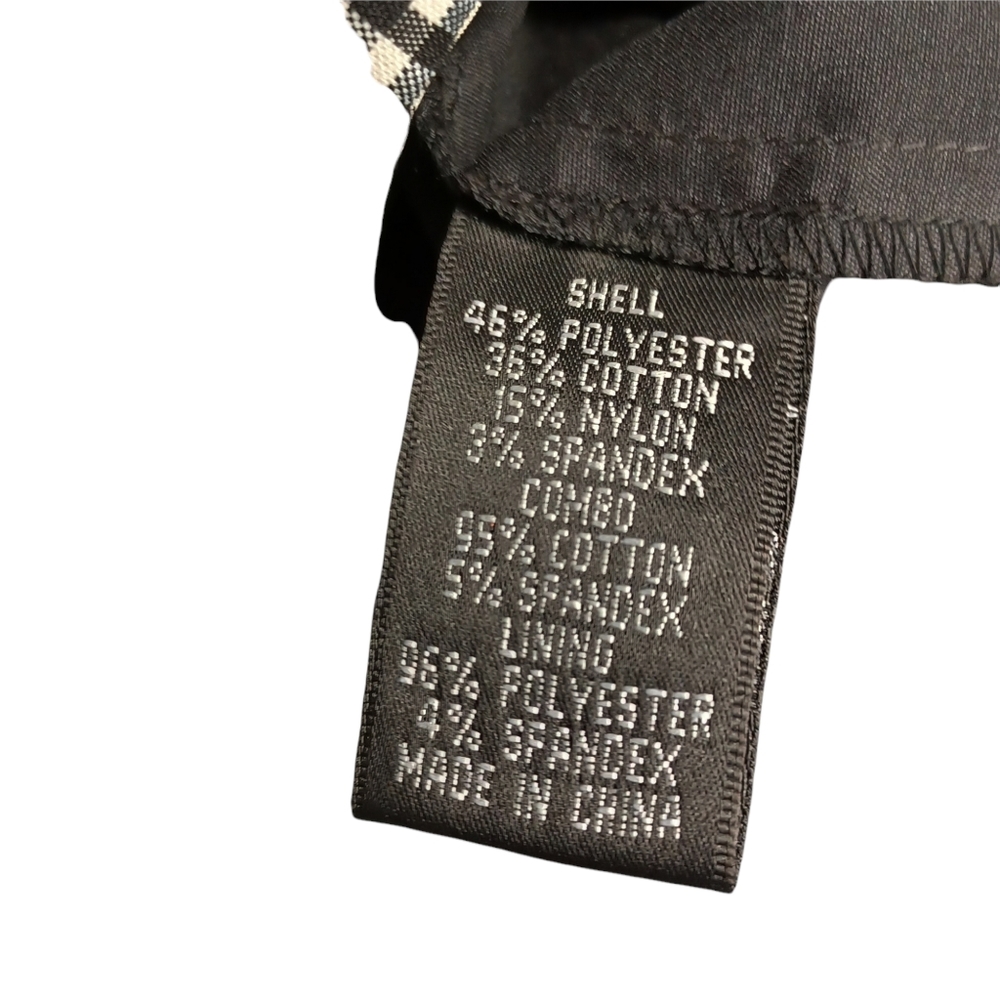 ADRIANNA PAPELL Black White Gingham Plaid Print Cap Sleeve Midi Dress 8 Medium - Picture 6 of 7